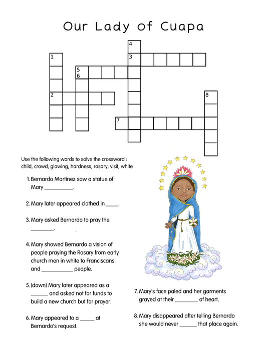 Our Lady of Cuapa Crossword | Easy Catholic Crossword Puzzles
