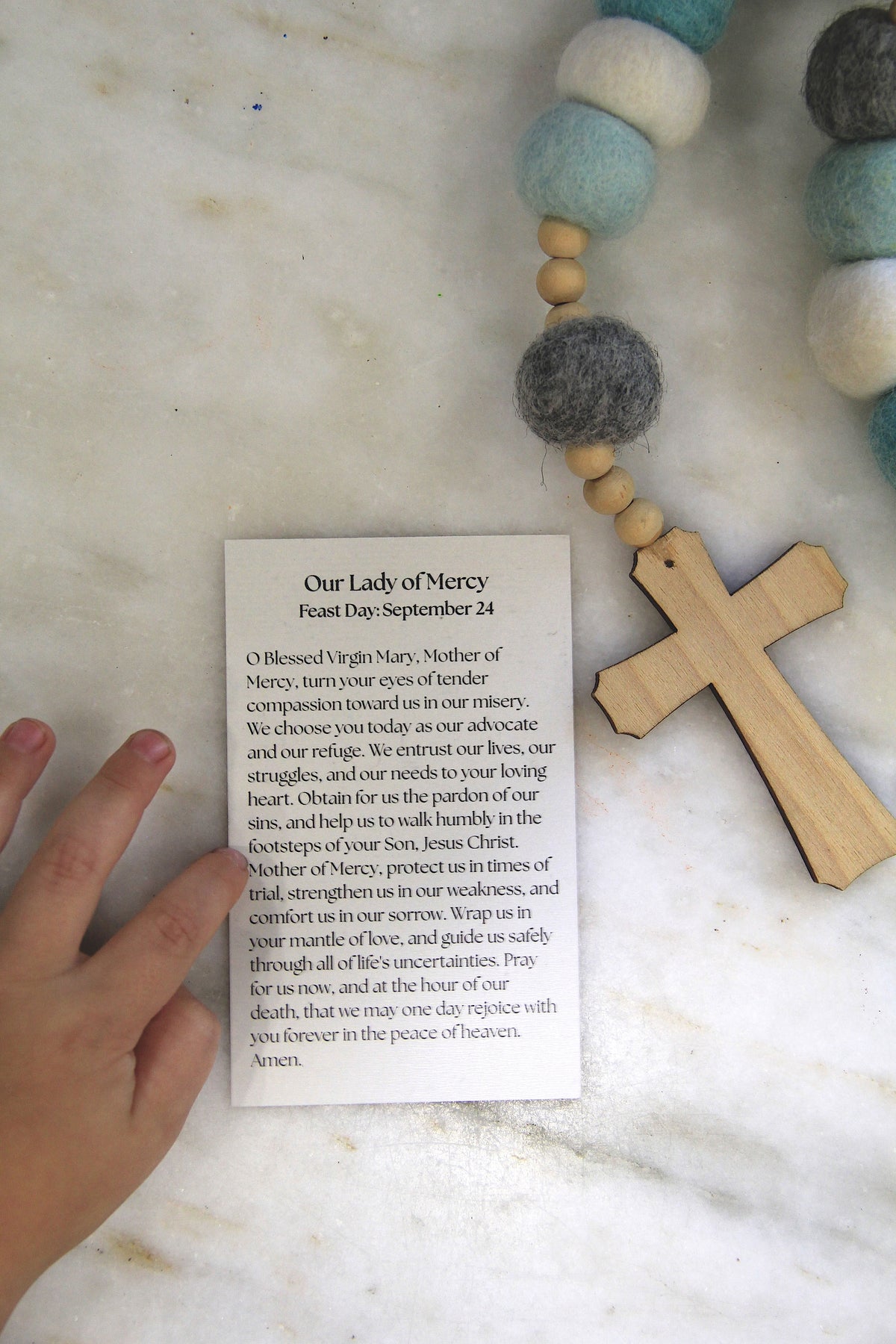 Catholic Prayer Card | Marian Devotional | Our Lady of Mercy