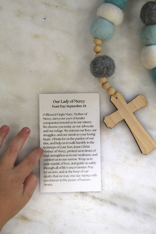 Catholic Prayer Card | Marian Devotional | Our Lady of Mercy