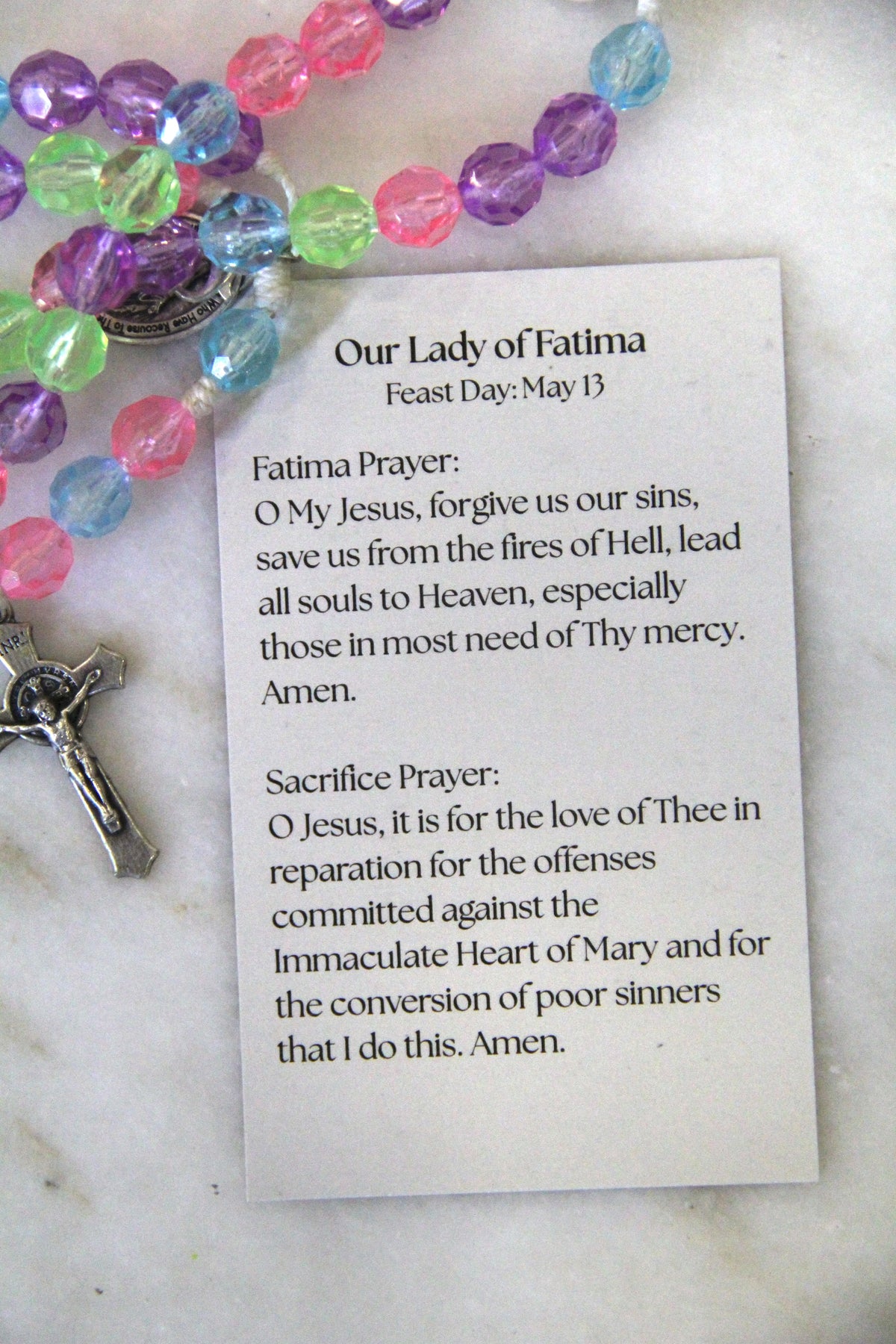 Catholic Prayer Card | Marian Devotional | Our Lady of Fatima