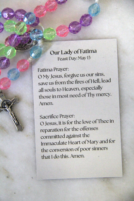 Catholic Prayer Card | Marian Devotional | Our Lady of Fatima