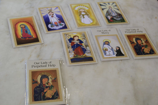 Catholic Prayer Card Set of 7 | Marian Devotional | Popular Mary Titles