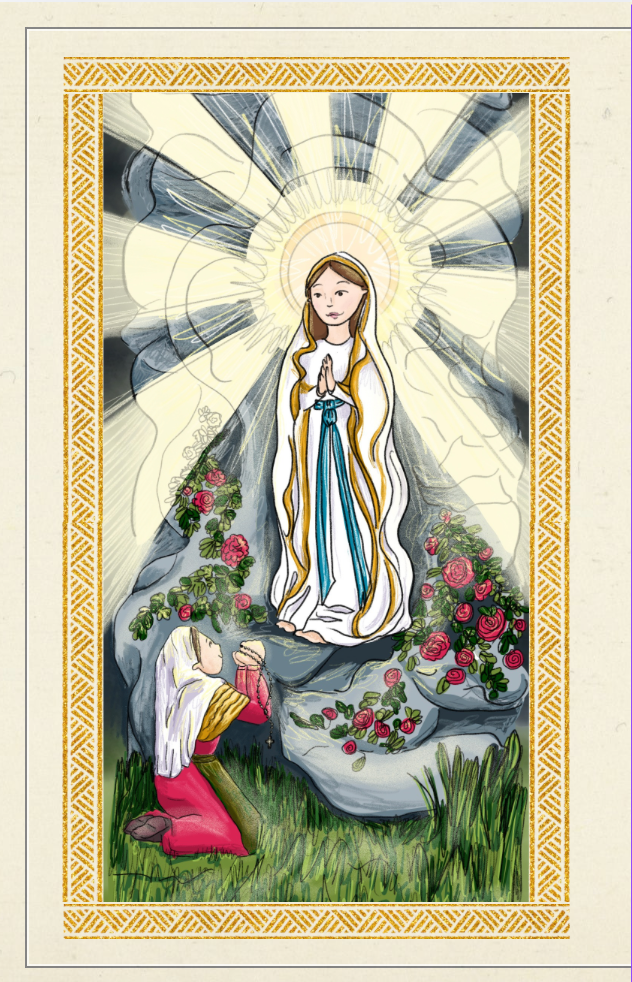 Catholic Prayer Card | Marian Devotional |Our Lady of Lourdes