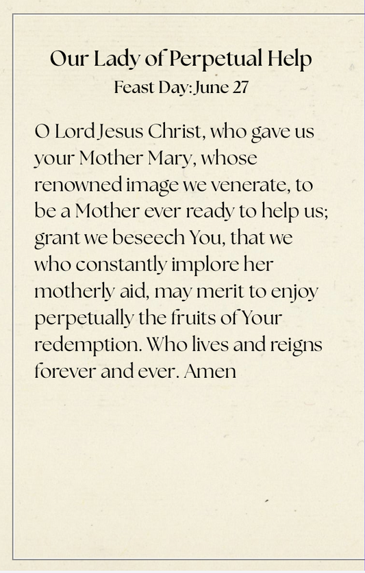 Catholic Prayer Cards | Marian Devotional |Our Lady of Perpetual Help
